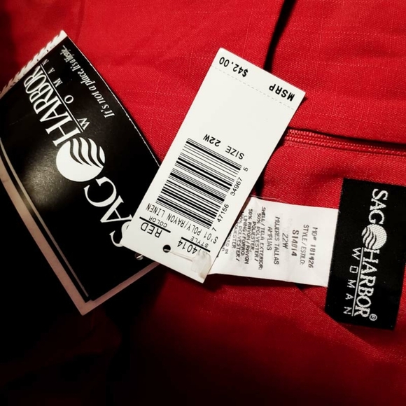 Sag Harbor Red Sleeveless Sheath Dress Plus - Picture 4 of 5